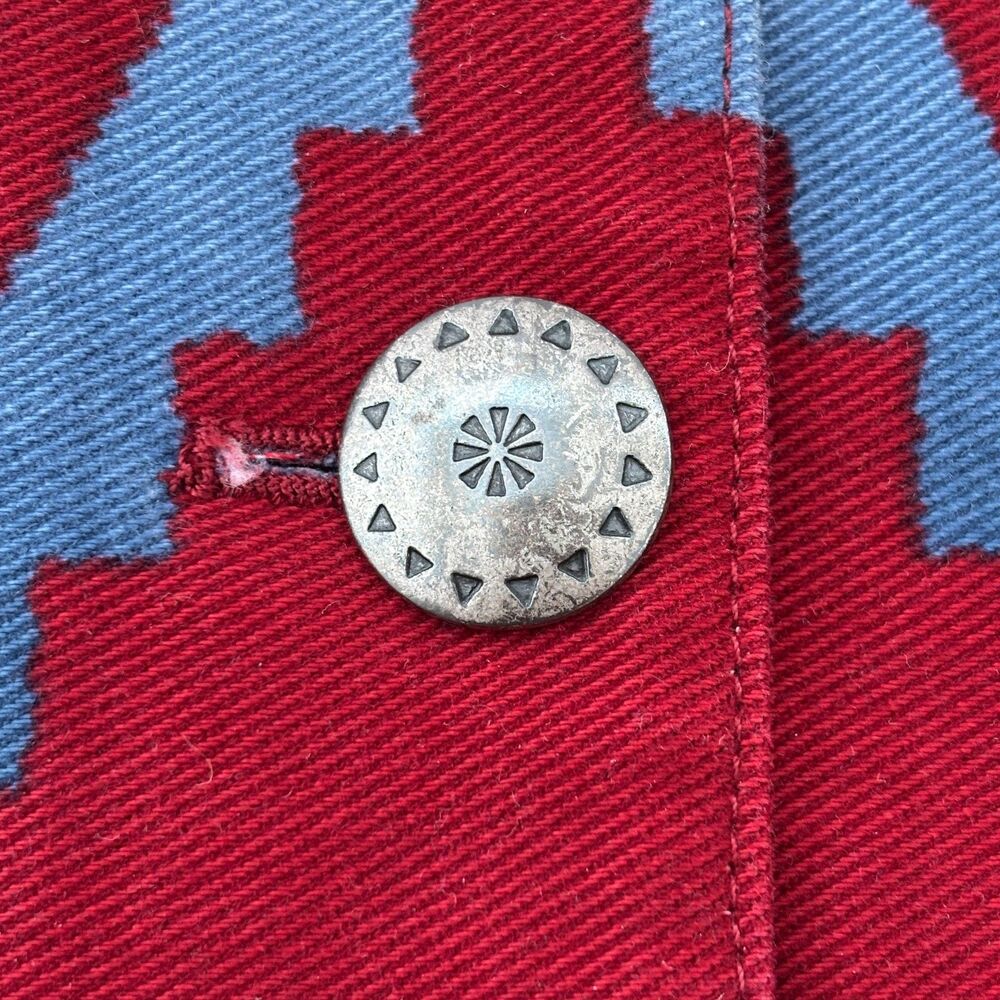 Jones New York Aztec Chore Coat Medium Southwest Canvas Barn Jacket Vintage 90s - Picture 7 of 10